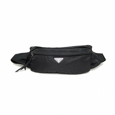 PRADA 黑色尼龍Prada三角標胸包肩背包