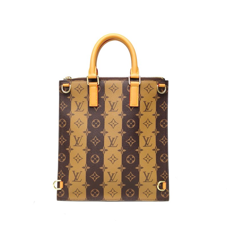 LOUIS VUITTON 老花PVC金扣晶片Nigo聯名SacPlat托特包琴譜包肩背包-2