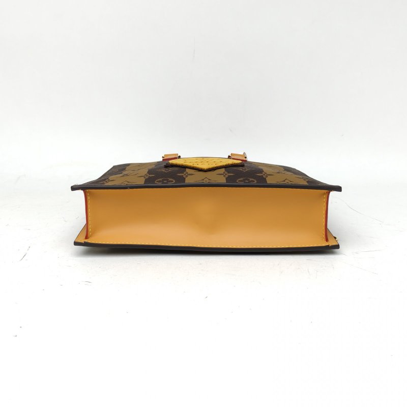 LOUIS VUITTON 老花PVC金扣晶片Nigo聯名SacPlat托特包琴譜包肩背包-4