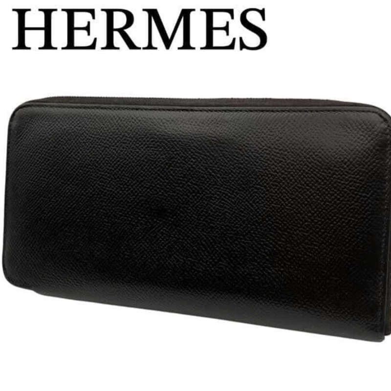 愛馬仕 Hermes Azap 長款絲綢圓形拉鍊長皮夾-0