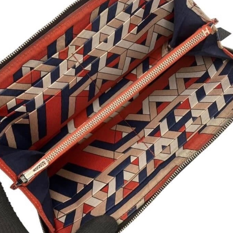 愛馬仕 Hermes Azap 長款絲綢圓形拉鍊長皮夾-3