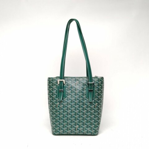 GOYARD 長耳朵水桶bella同款綠色PVC銀扣肩背包