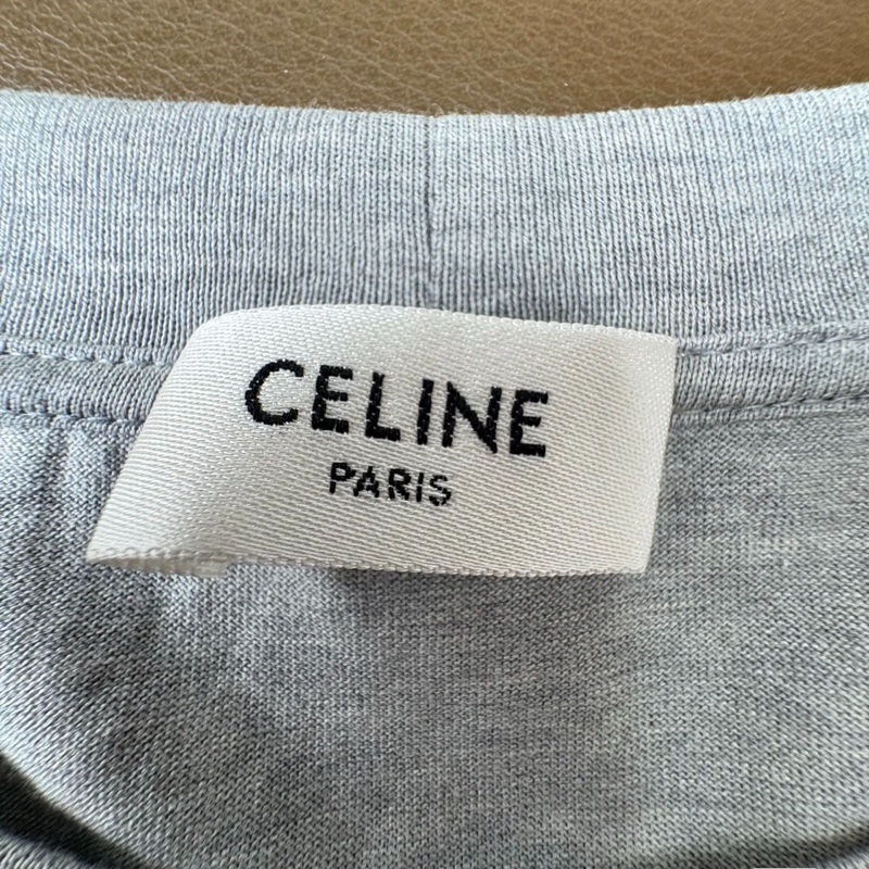 Celine瑟琳 灰色大logo短袖T恤 全新帶吊牌 S碼-3