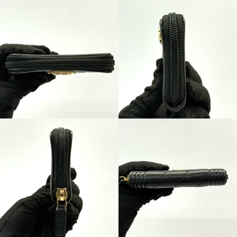 CHANEL 香奈兒 黑色BOY拉鍊卡夾-3