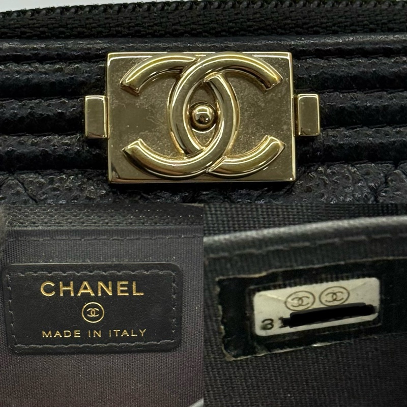CHANEL 香奈兒 黑色BOY拉鍊卡夾-5