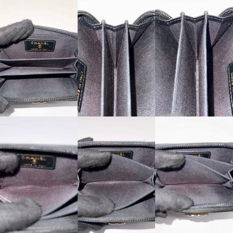 CHANEL 香奈兒 黑色BOY拉鍊卡夾-6