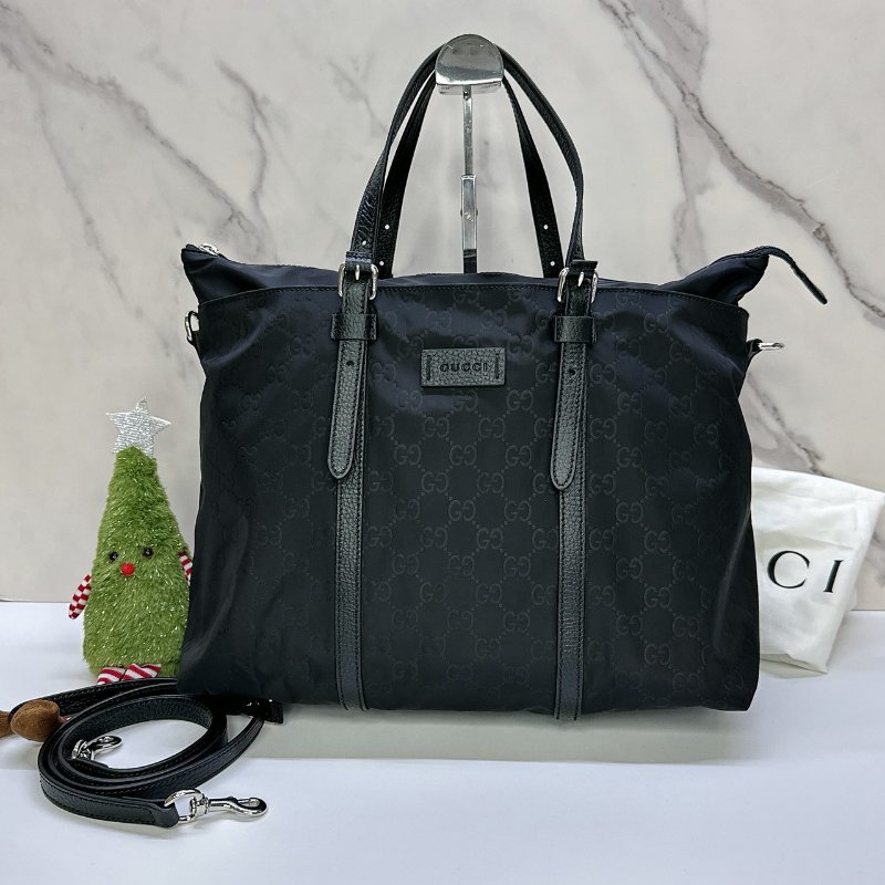 GUCCI 尼龍雙G老花托特包-0