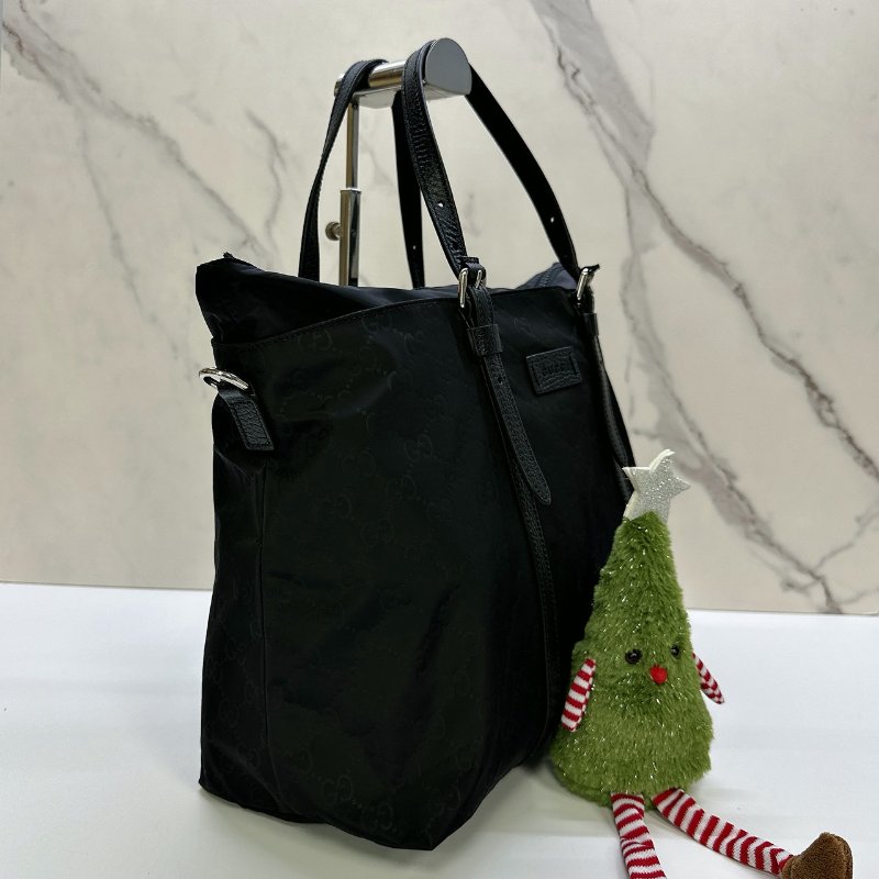 GUCCI 尼龍雙G老花托特包-3