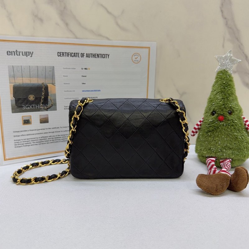 CHANEL vintage迷你圓扣菱格方胖鏈帶包-1