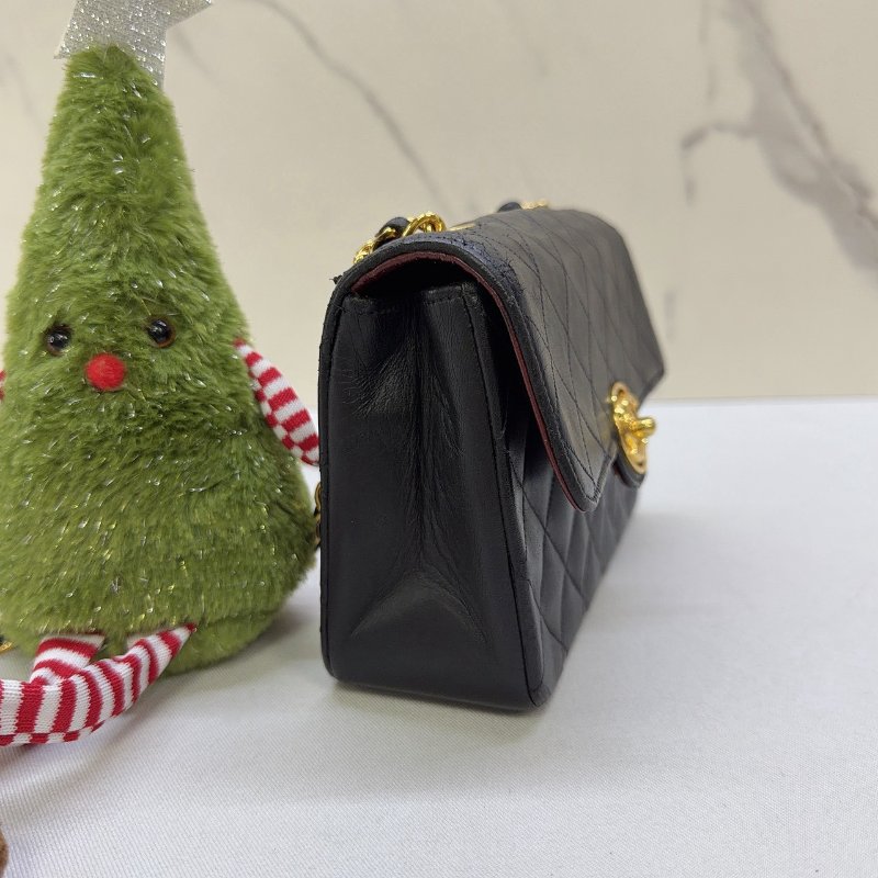 CHANEL vintage迷你圓扣菱格方胖鏈帶包-3