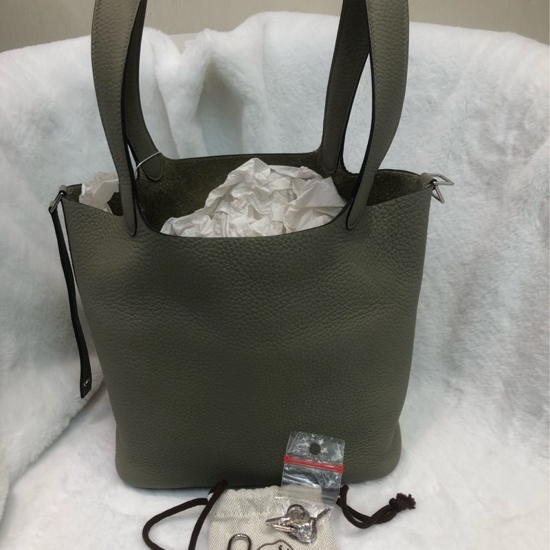 Hermes Picotin 22鼠尾草綠 U Stamp TC XC389-2