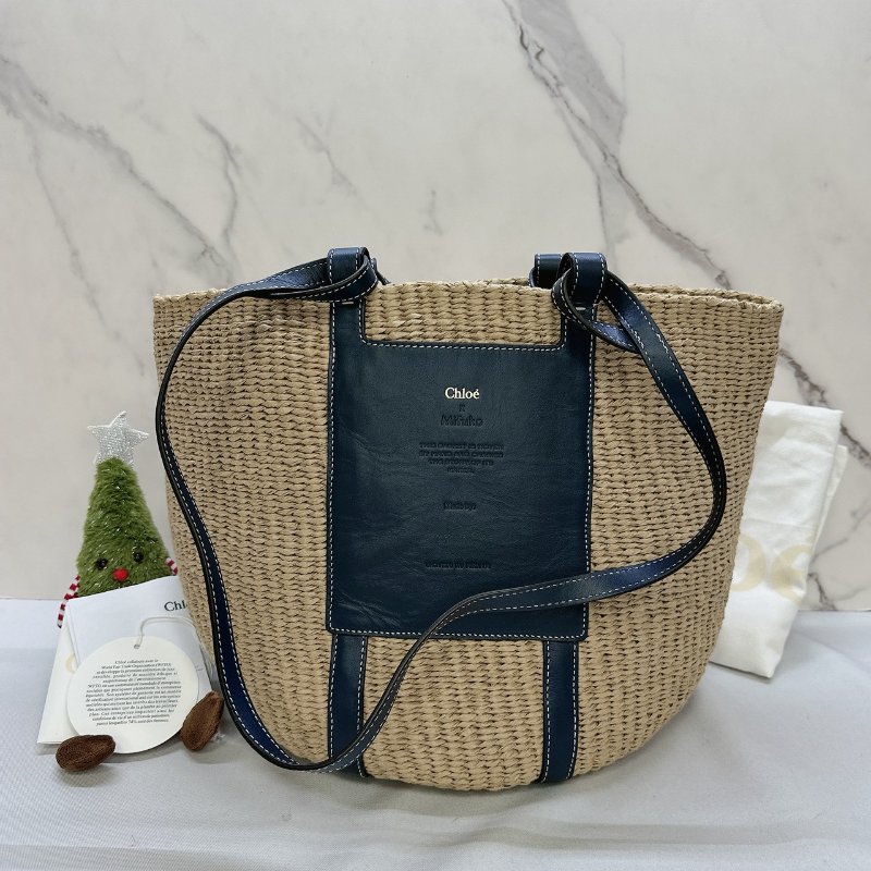 CHLOE x Mifuko聯名織帶草編托特包-0