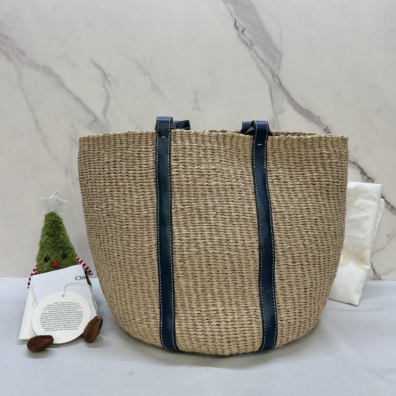 CHLOE x Mifuko聯名織帶草編托特包-1