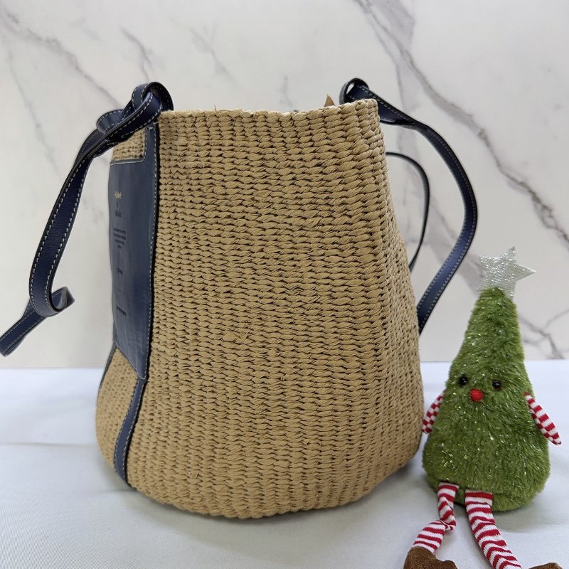 CHLOE x Mifuko聯名織帶草編托特包-2