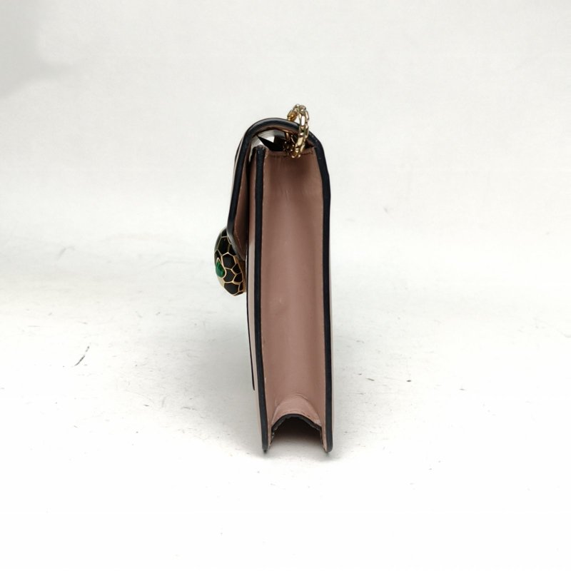 BVLGARI SerpentiForever鏈條蛇頭包方版粉色牛皮肩背包-1