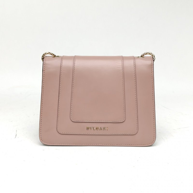 BVLGARI SerpentiForever鏈條蛇頭包方版粉色牛皮肩背包-2