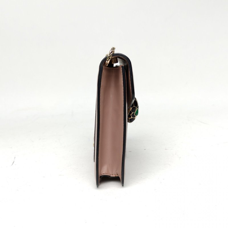 BVLGARI SerpentiForever鏈條蛇頭包方版粉色牛皮肩背包-3