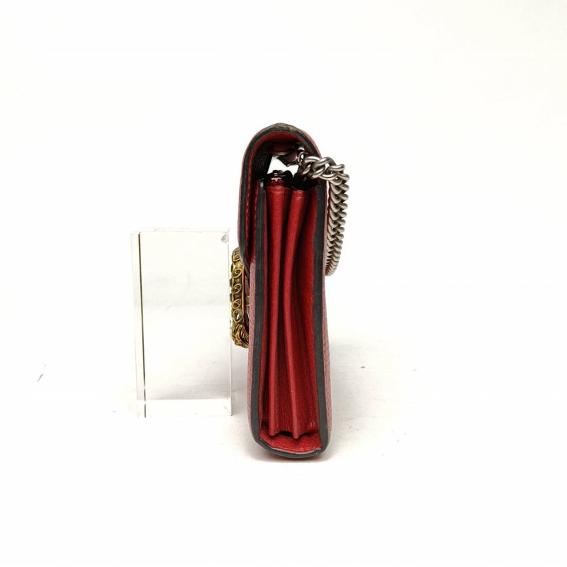 GUCCI Dionysus酒神Woc紅色牛皮鑽扣肩背包-1