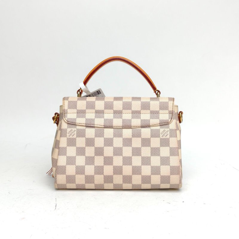 LOUIS VUITTON Croisette手柄郵差包白棋格PVC金扣2016肩背包-2