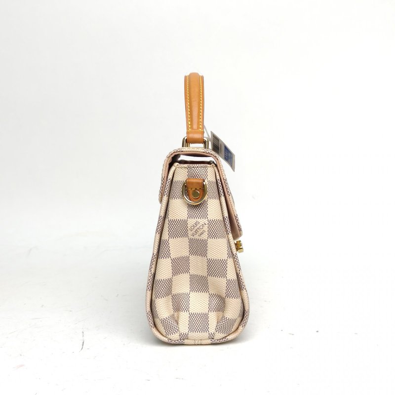 LOUIS VUITTON Croisette手柄郵差包白棋格PVC金扣2016肩背包-3