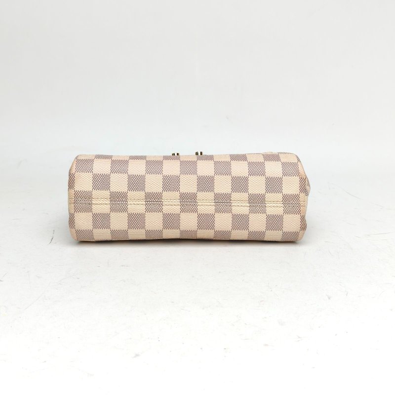 LOUIS VUITTON Croisette手柄郵差包白棋格PVC金扣2016肩背包-4