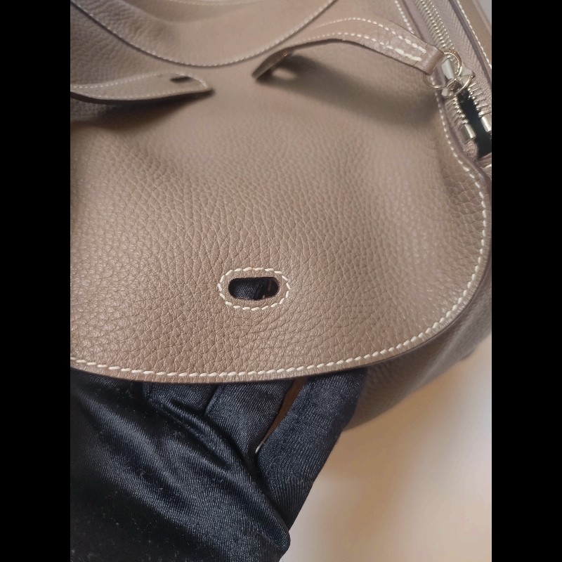 Hermes 銀釦象灰皮革Lindy 30-15