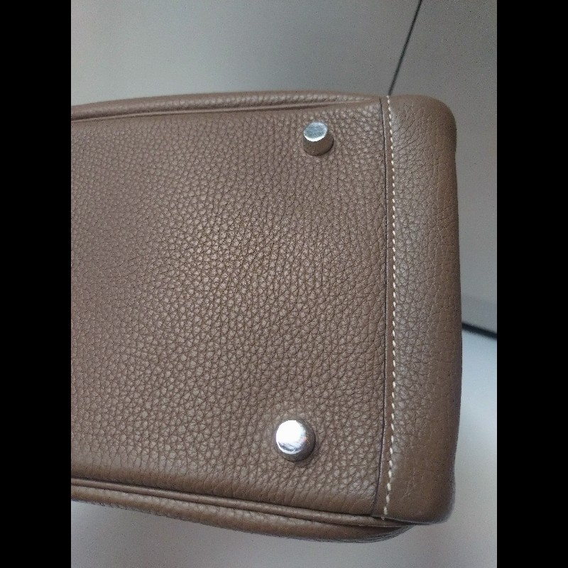 Hermes 銀釦象灰皮革Lindy 30-23