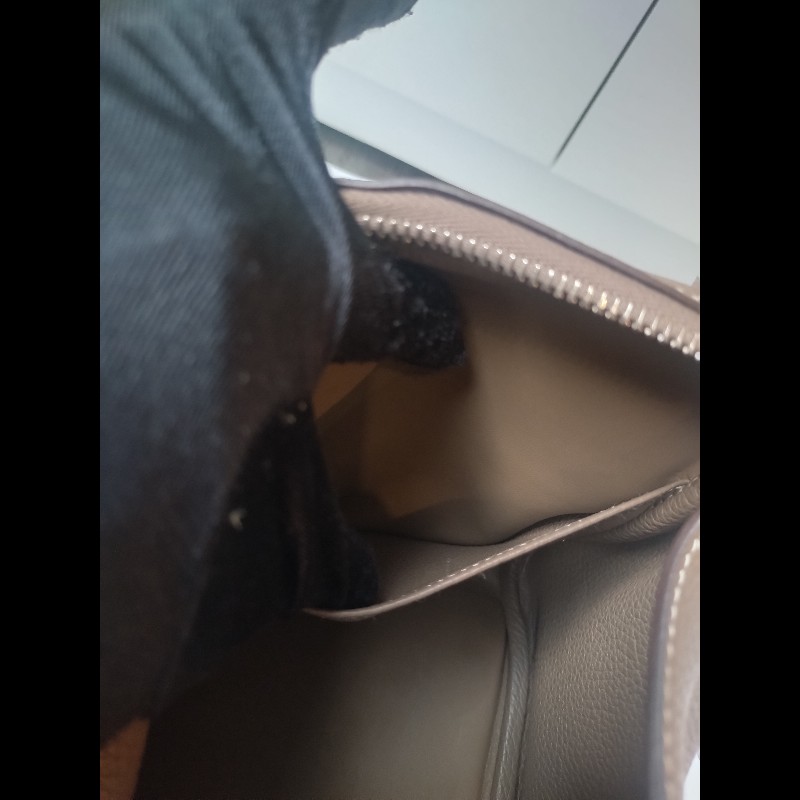 Hermes 銀釦象灰皮革Lindy 30-32