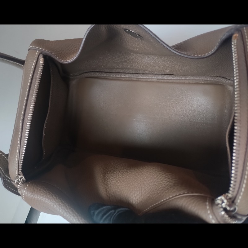 Hermes 銀釦象灰皮革Lindy 30-33