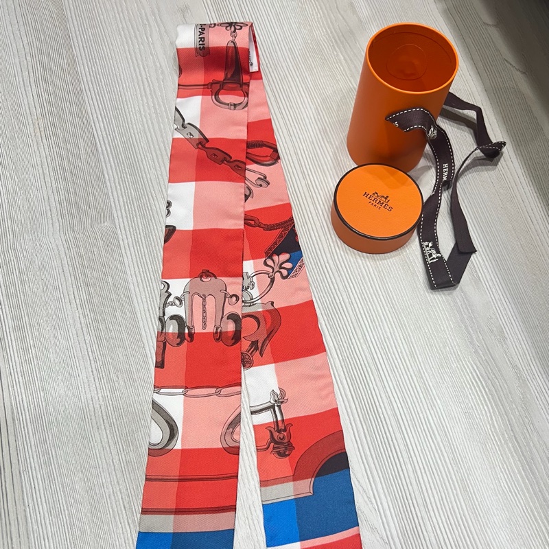 Hermes twilly 絲巾/綁包包絲巾-1