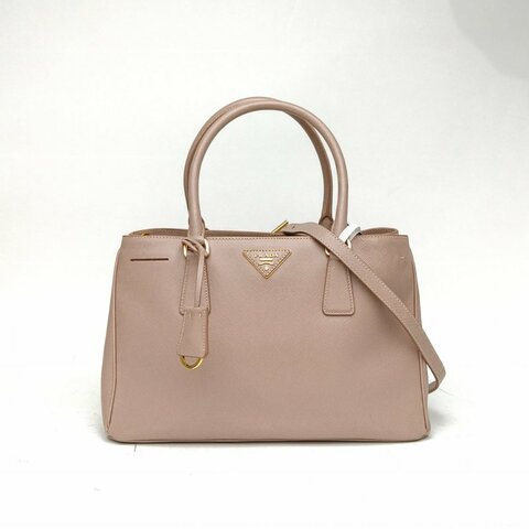 PRADA 殺手包大號灰粉色牛皮肩背包