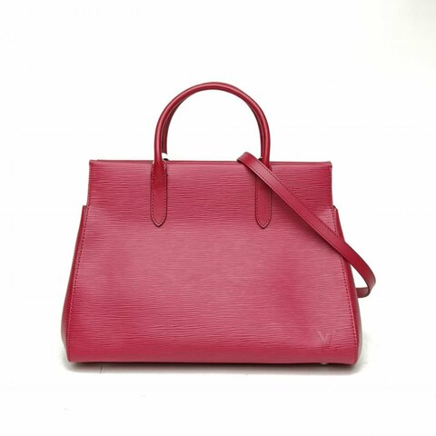 LOUIS VUITTON MarlyMM中號粉紫色EPI水波紋牛皮銀扣2014肩背包