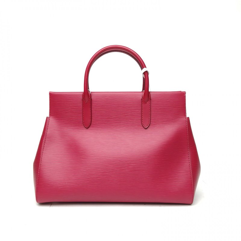 LOUIS VUITTON MarlyMM中號粉紫色EPI水波紋牛皮銀扣2014肩背包-2