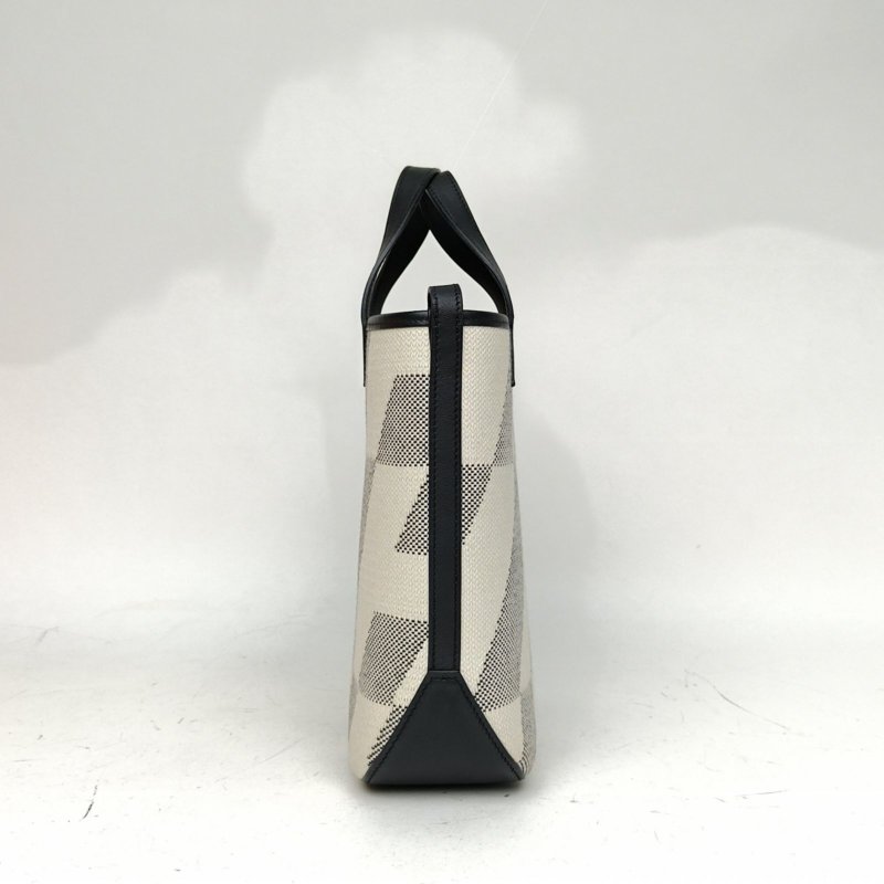 HERMES Cabas2789黑色Swift皮/帆布U刻肩背包-1