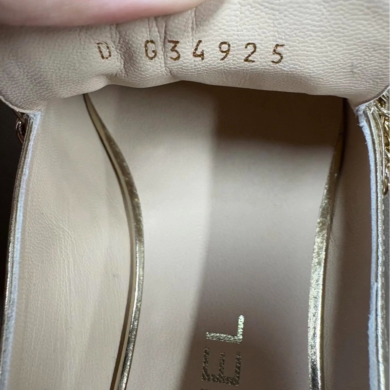 Chanel香奈兒 埃及系列 金色皮穿鏈雙C logo樂福鞋 38.5碼-8