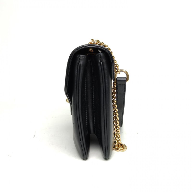 GUCCI Zumi虎頭信封包27黑色牛皮金銀扣肩背包-1