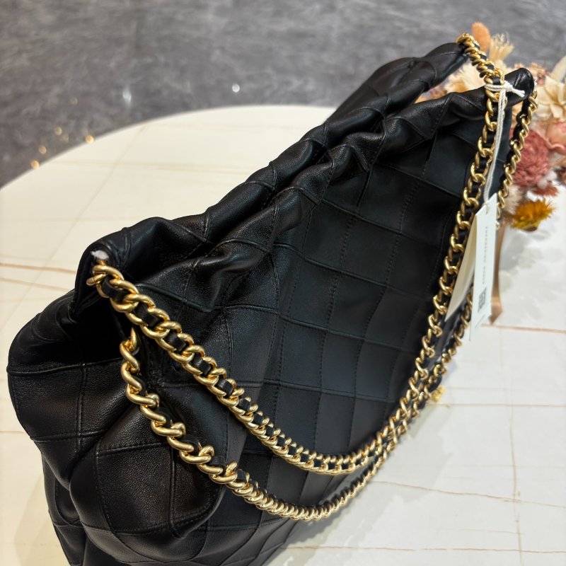 *SHIHNA名牌精品* TORY BURCH 菱格雙鍊帶小牛皮束口肩背包-3