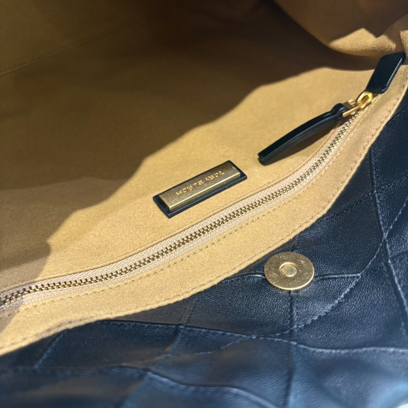 *SHIHNA名牌精品* TORY BURCH 菱格雙鍊帶小牛皮束口肩背包-6