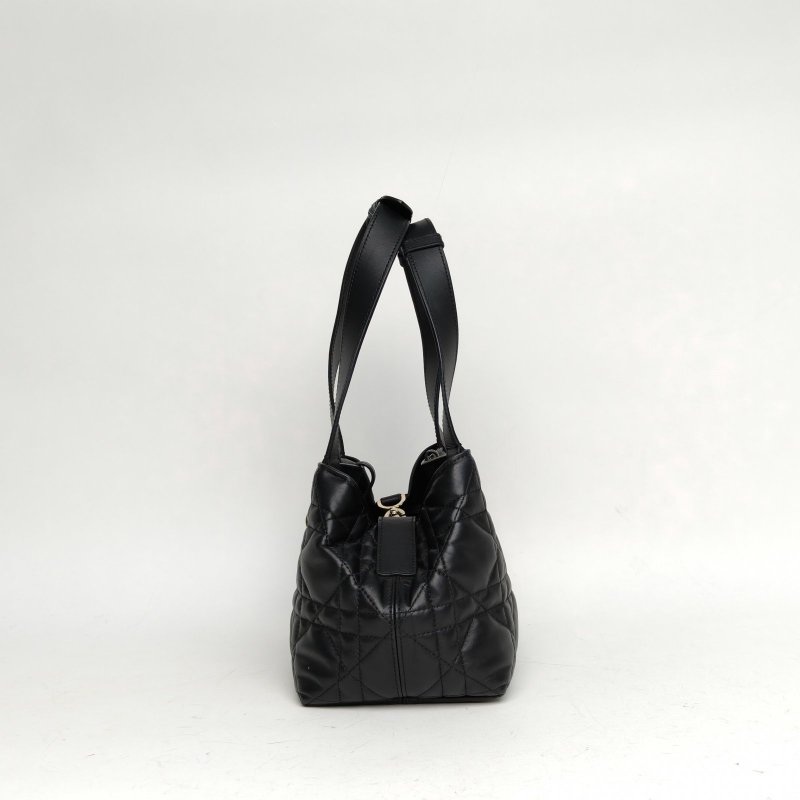 DIOR Toujours手提單肩包小號黑色牛皮淺金扣2024肩背包-1