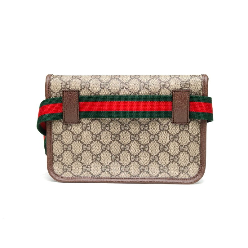 GUCCI NeoVintage虎頭腰包24烏木色PVC金扣肩背包-2