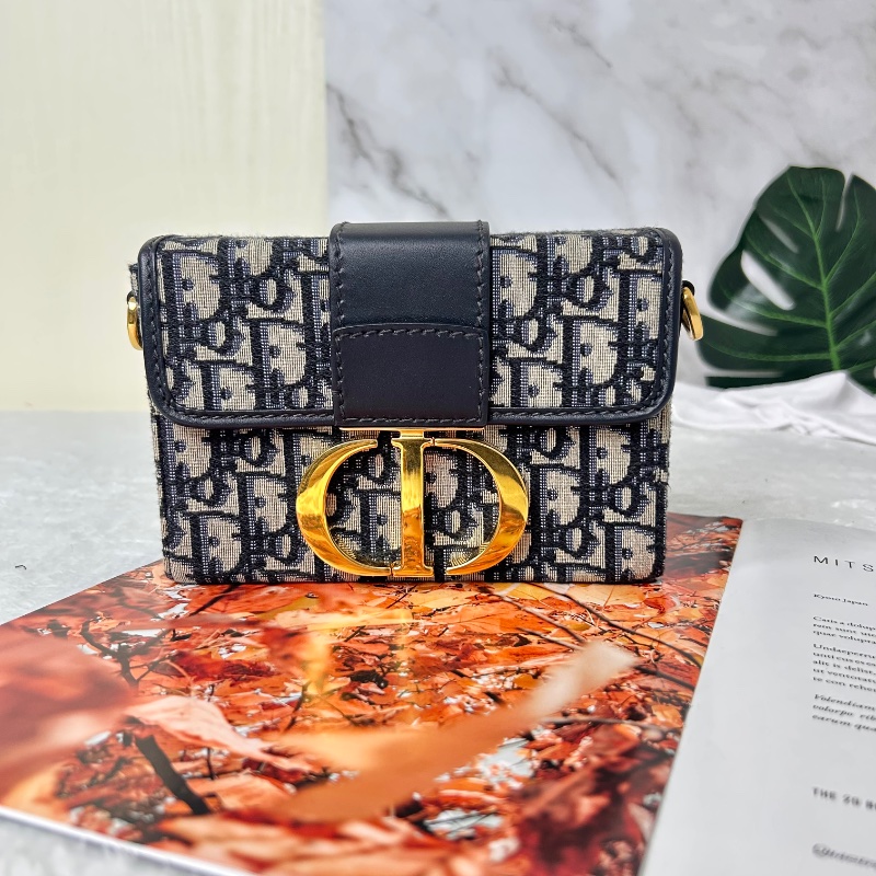 Christian Dior mini Box 藍原花蒙田 30 肩背包-7
