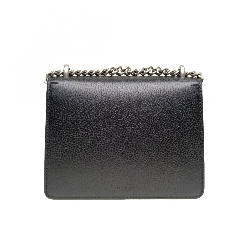 GUCCI Dionysus酒神Mini20黑色牛皮鑽扣肩背包-2