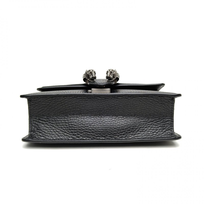 GUCCI Dionysus酒神Mini20黑色牛皮鑽扣肩背包-4