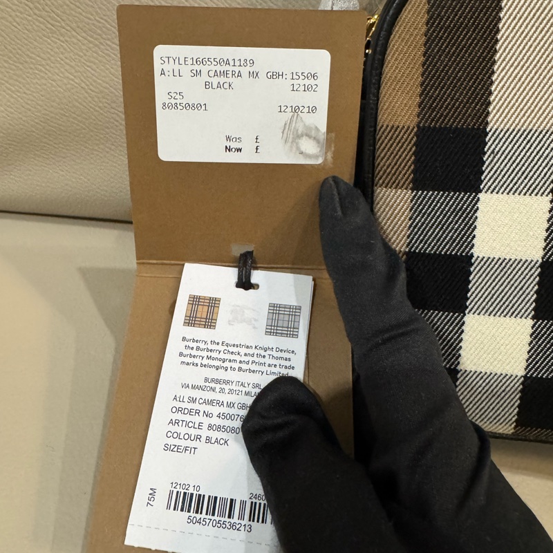 Burberry 巴寶莉 格紋相機包/斜背包/黑色款/全新閒置美品-2