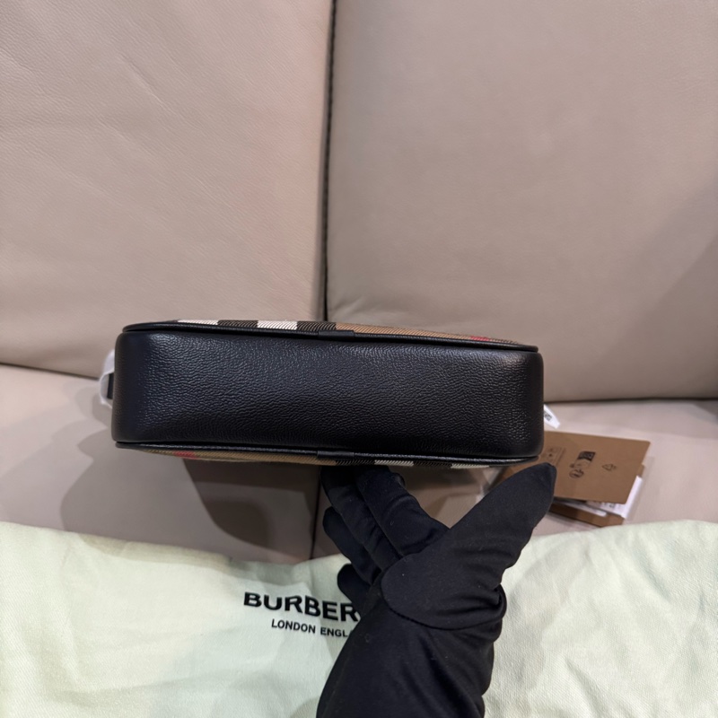 Burberry 巴寶莉 格紋相機包/斜背包/黑色款/全新閒置美品-4