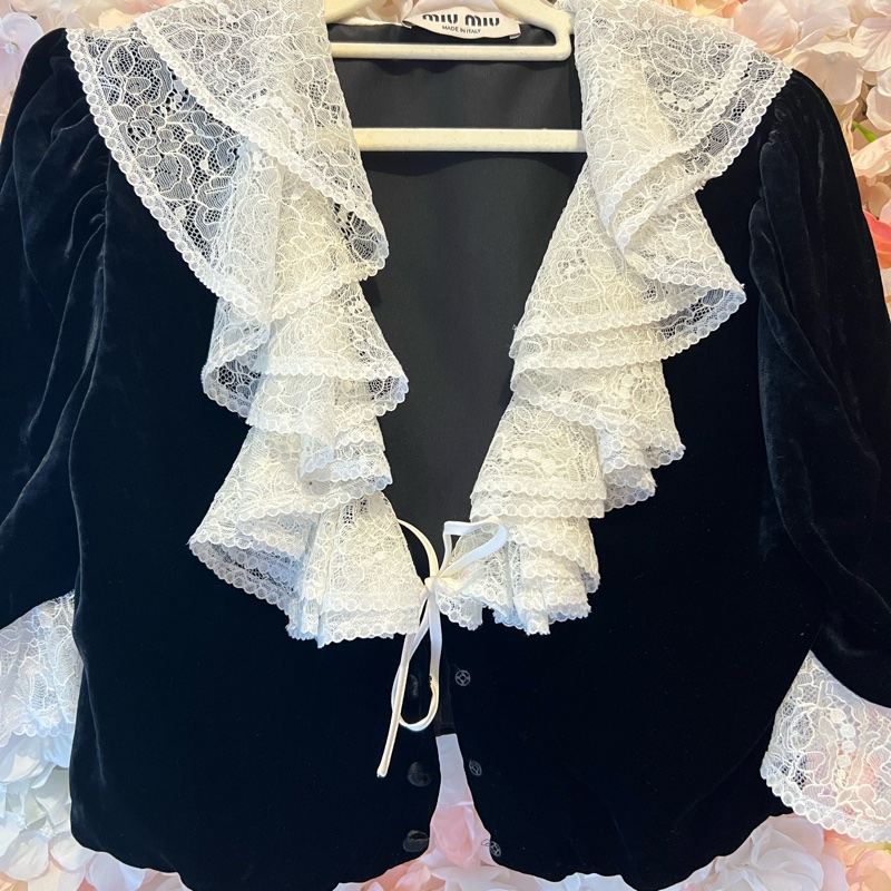 Miumiu絲絨上衣42碼-0