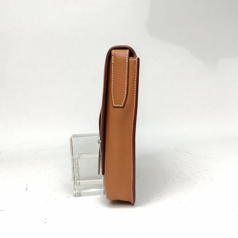 HERMES SteveLightJunior信差包金棕色EC皮Z刻銀扣肩背包-1