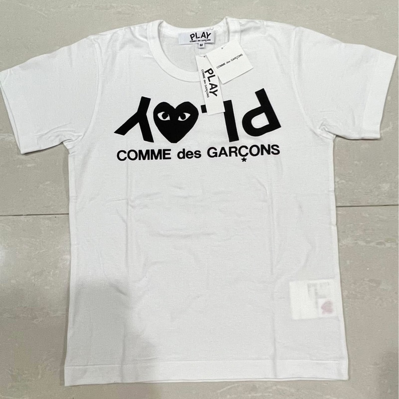 COMME des GARCONS PLAY川久保玲愛心logo短袖T恤（M號）-0