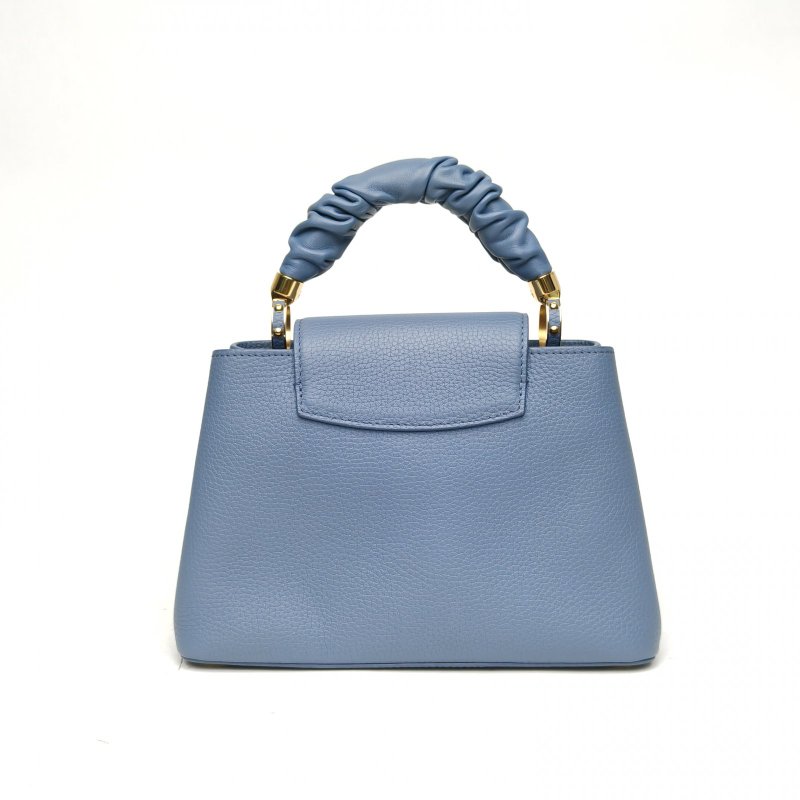 LOUIS VUITTON CapucinesBB27藍色牛皮金扣晶片肩背包-2