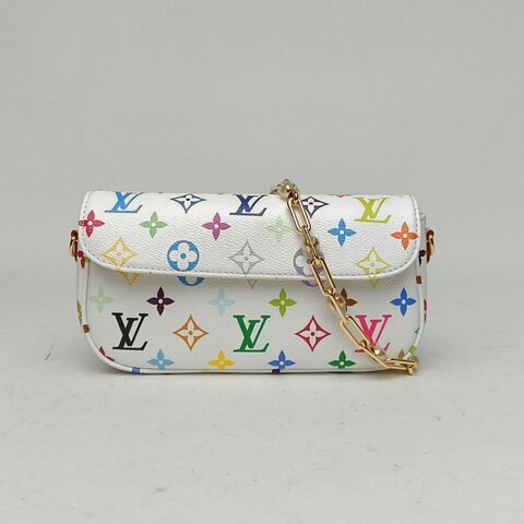 LOUIS VUITTON IVYLVxTM白三彩PVC金扣晶片肩背包